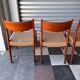 Set of 6 Fristho chairs in teak and rope.