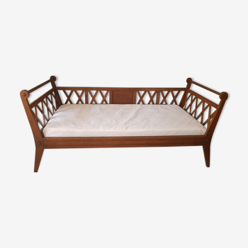 BANQUETTE -DAY-BED wooden PIEDS COMPAS CIRCA 1960