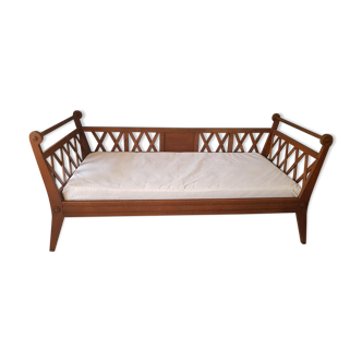 BANQUETTE -DAY-BED wooden PIEDS COMPAS CIRCA 1960