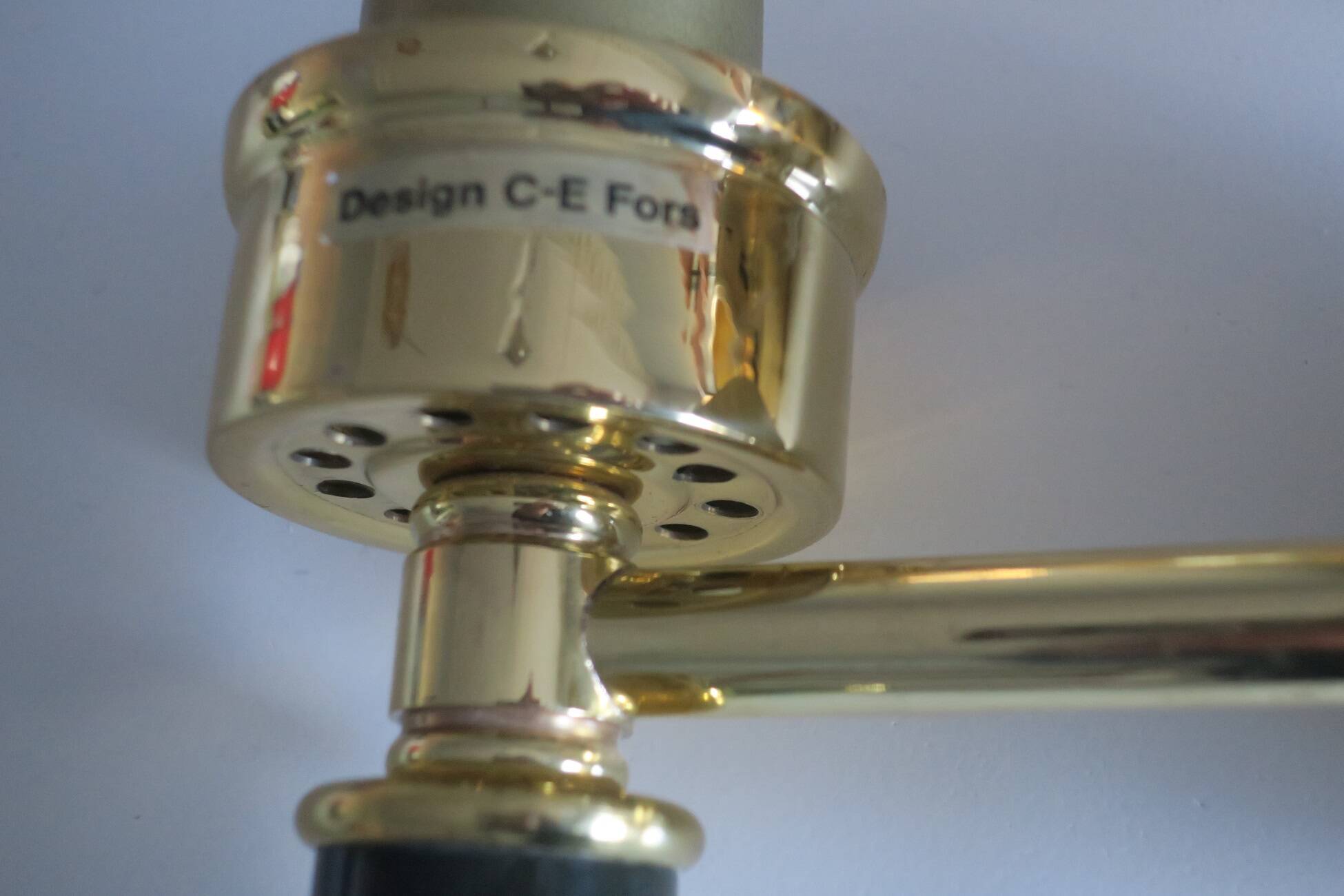 Pair of vintage Swedish brass wall lights by C E Fors for Ewa Varnamo