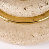 Philippe Barbier lamp travertine brass Hollywood Regency