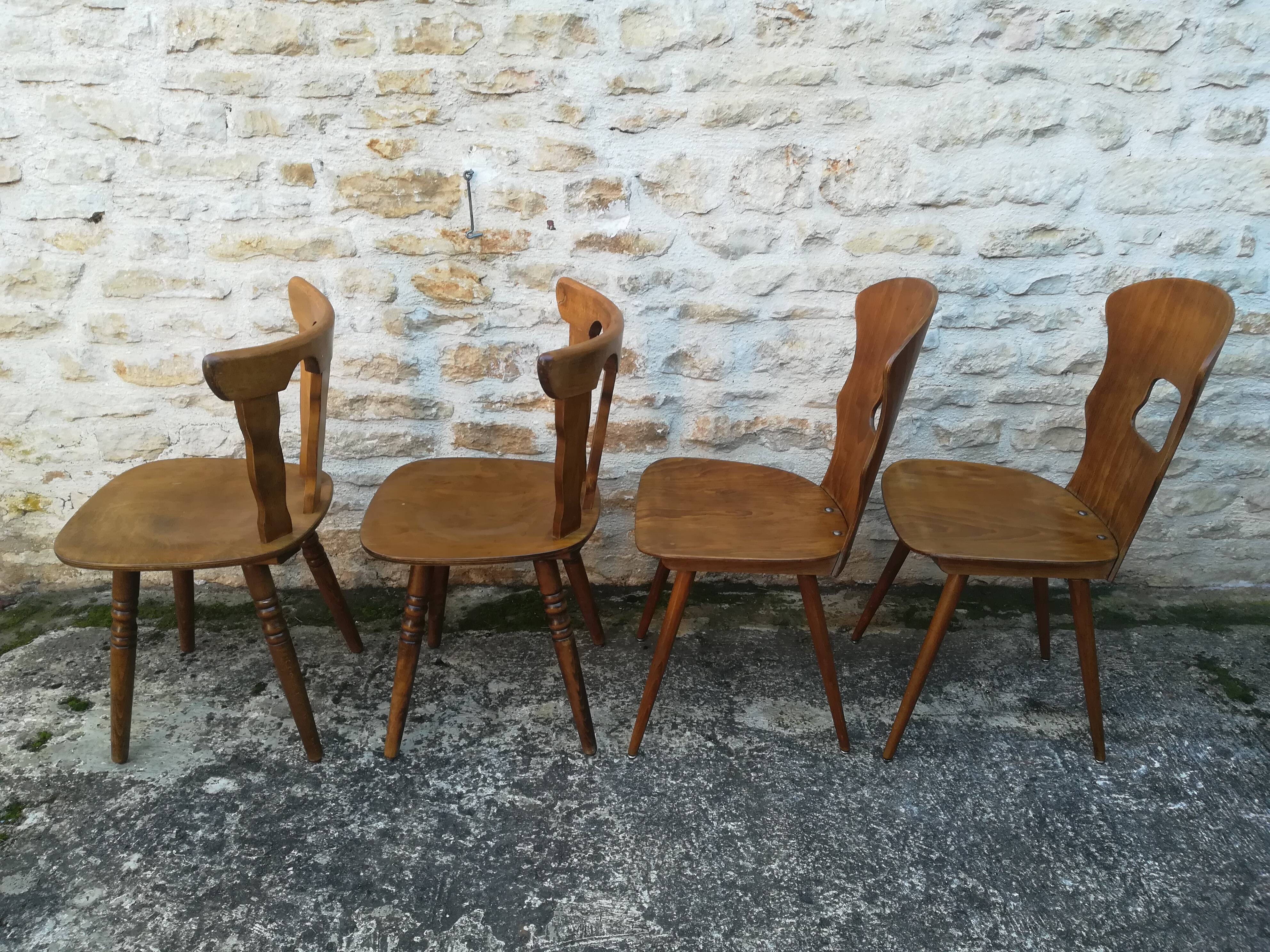 Mismatched bistro chairs