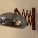 Scandinavian “scissors” wall lamp in teak from the 50s and 60s