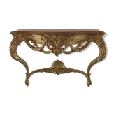 Console in gilded wood of style Louis XV 1970