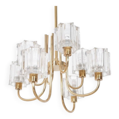 Lustre en Verre Cristal de Peill & Putzler, années 1970