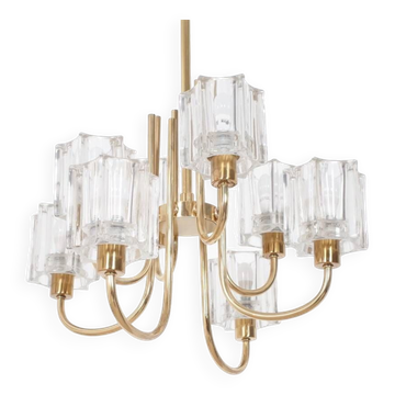 Lustre en Verre Cristal de Peill & Putzler, années 1970