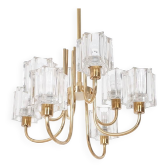 Crystal Glass Chandelier from Peill & Putzler, 1970s