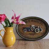 Wooden painting old car country corner 60s