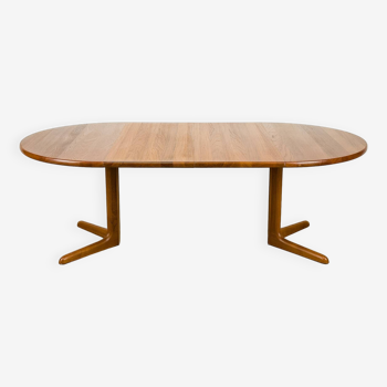 Danish Round Teak Dining Table with Extensions, 1970s