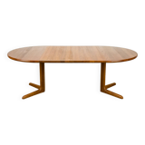 Danish Round Teak Dining Table with Extensions, 1970s
