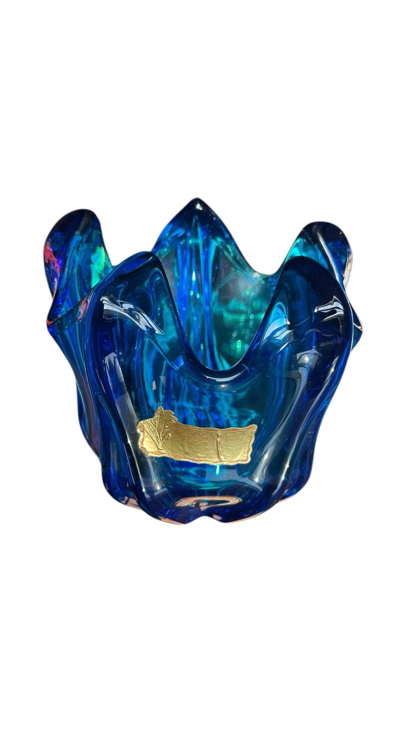 Vintage Cobalt Blue Glass Vase by Jacques – Edelweiss Label, 1970s