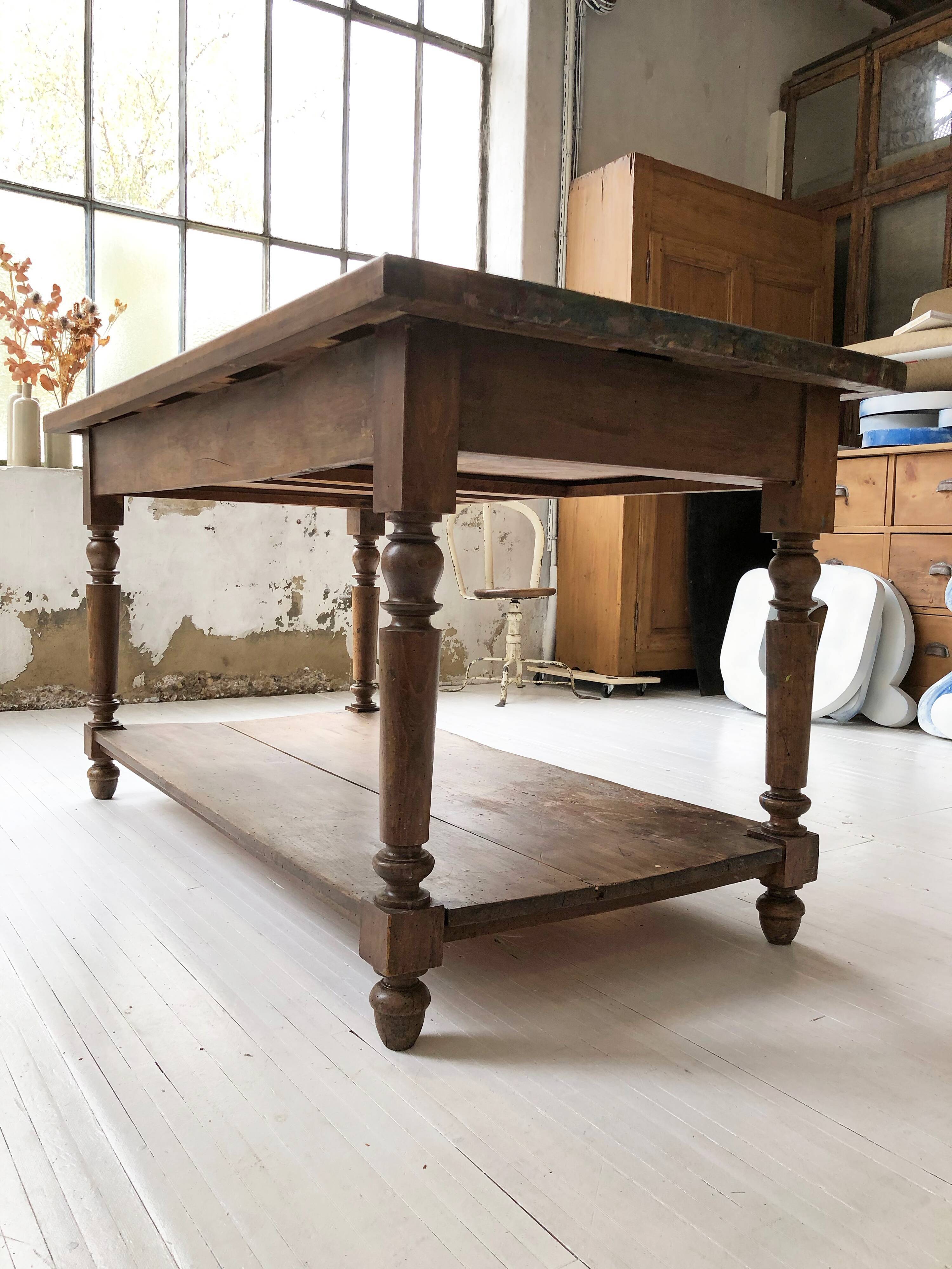 Artist studio oak draper table