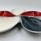 Vintage enamelled solid aluminium aperitif plate Flower 39cm