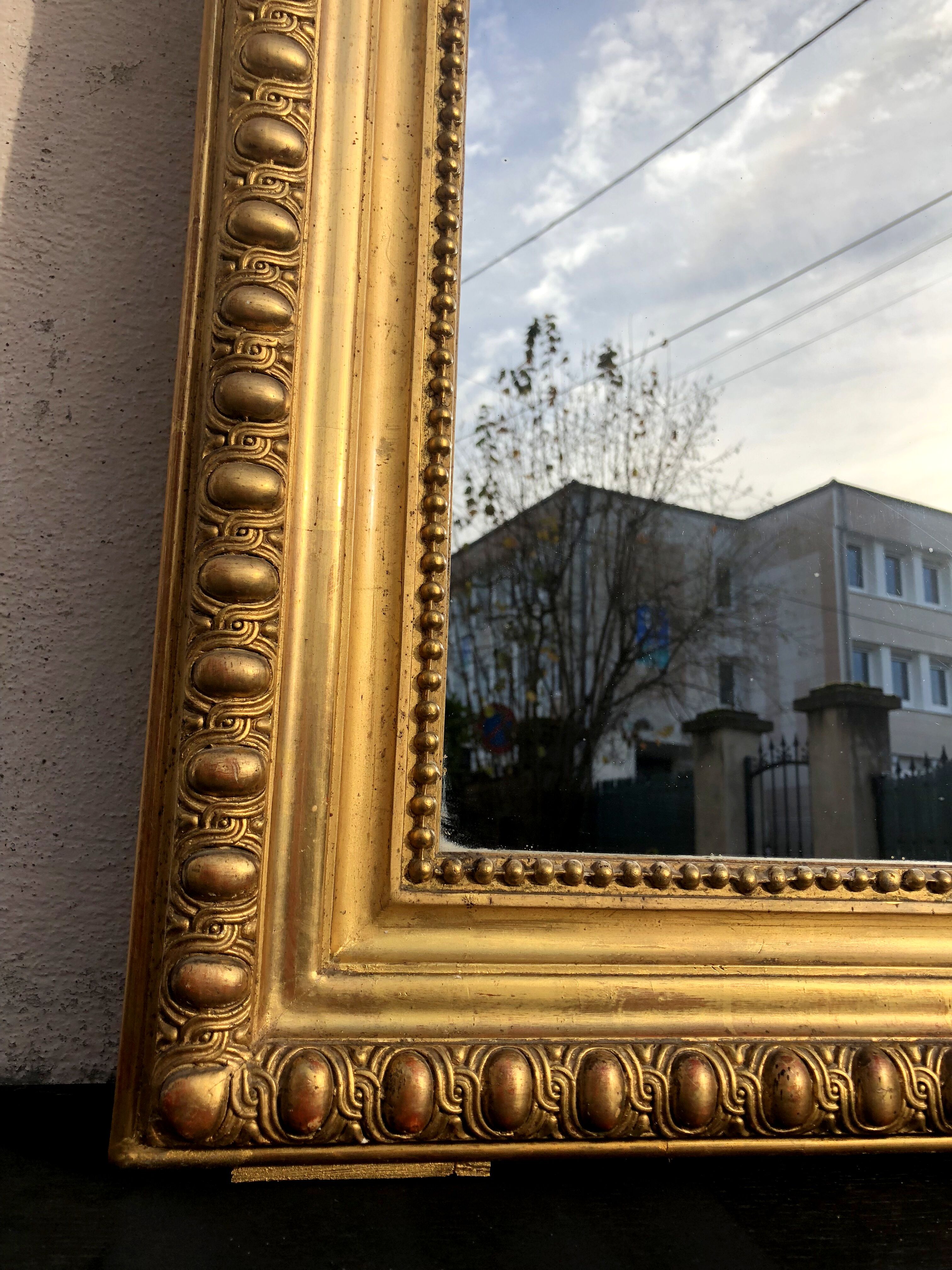 Large mirror 150 x 85 CM former gilding sheet d gold napoleon III