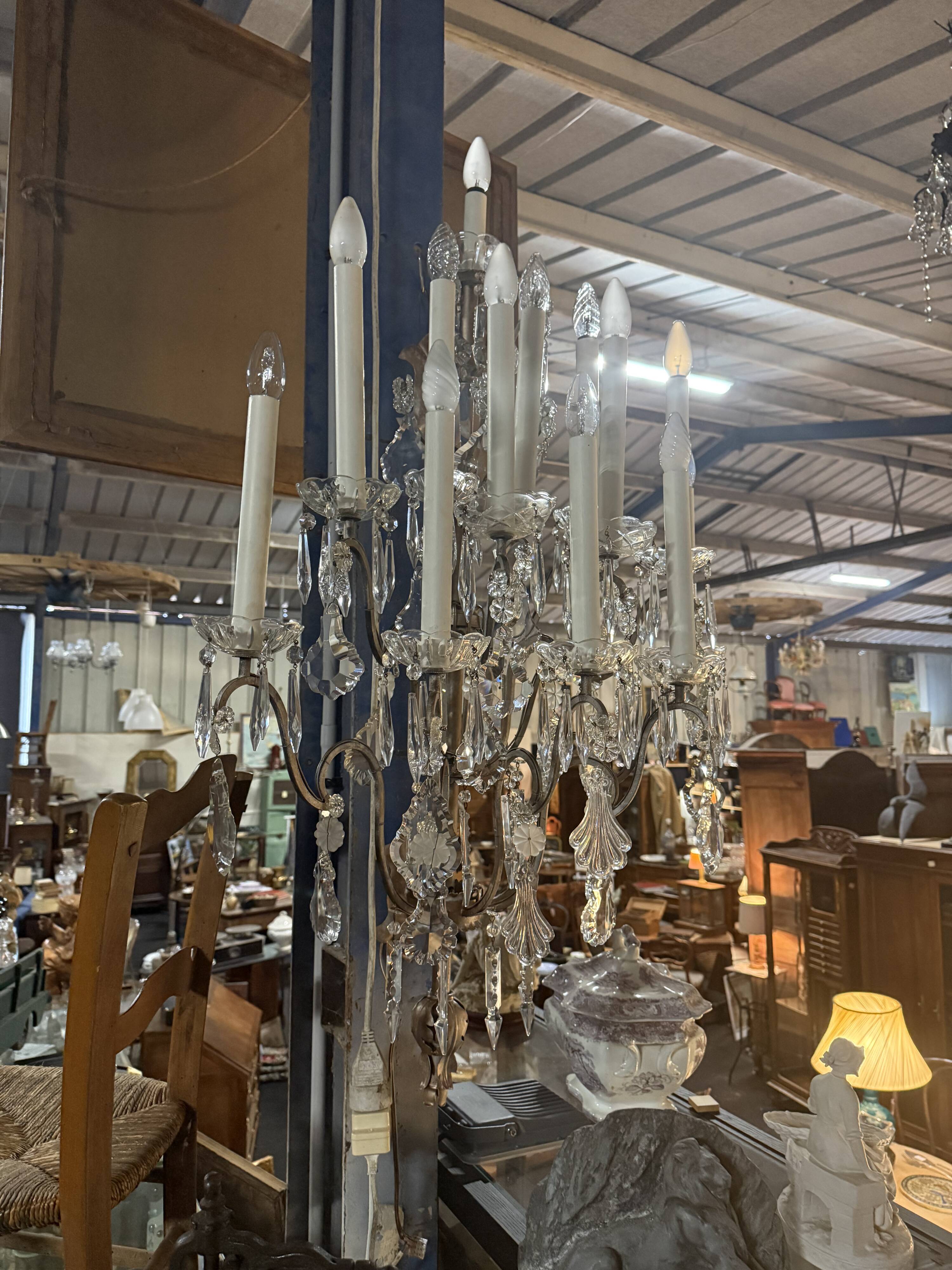 Bronze-colored wall light with 12 lights