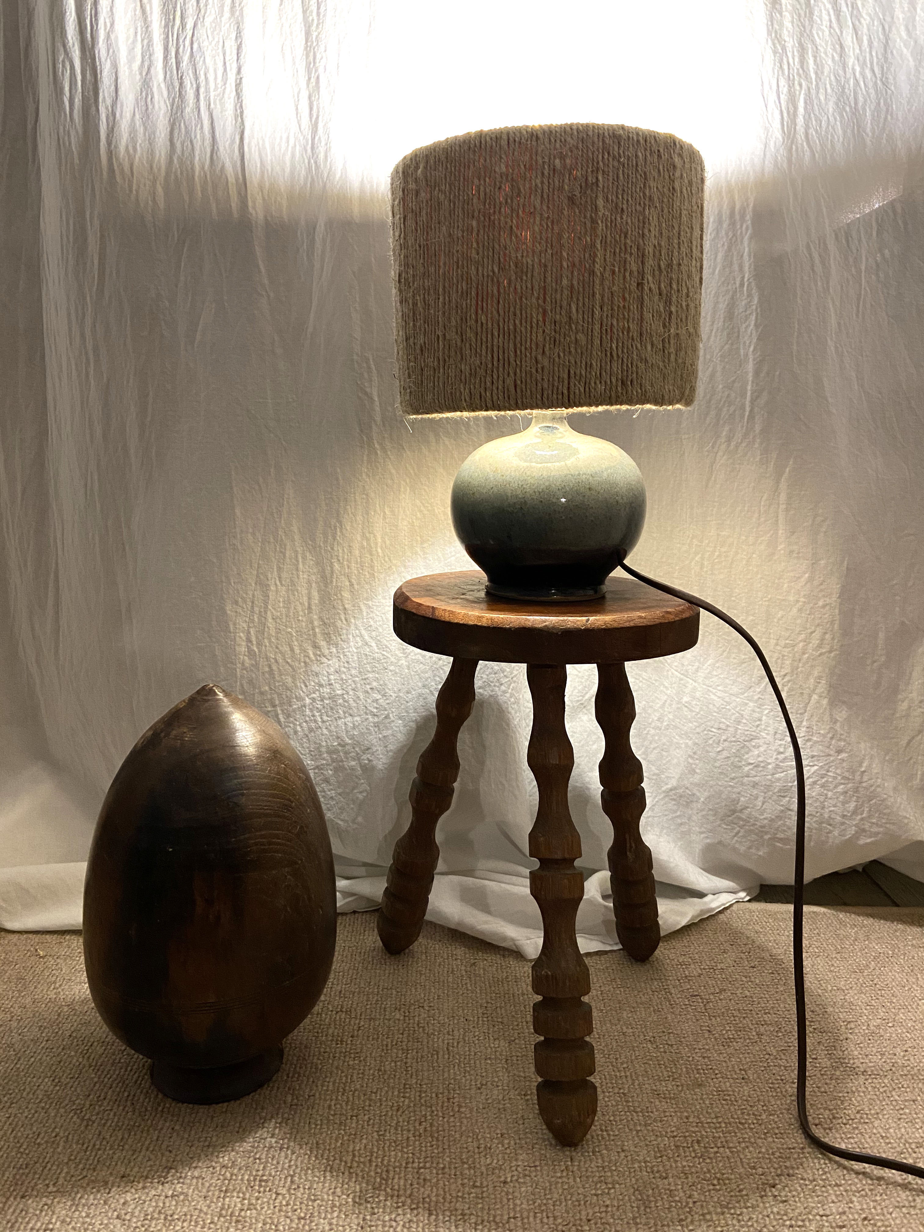 Blue sandstone bedside lamp
