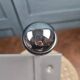Grey Space Age wall coat rack with 4 chrome ball hooks vintage