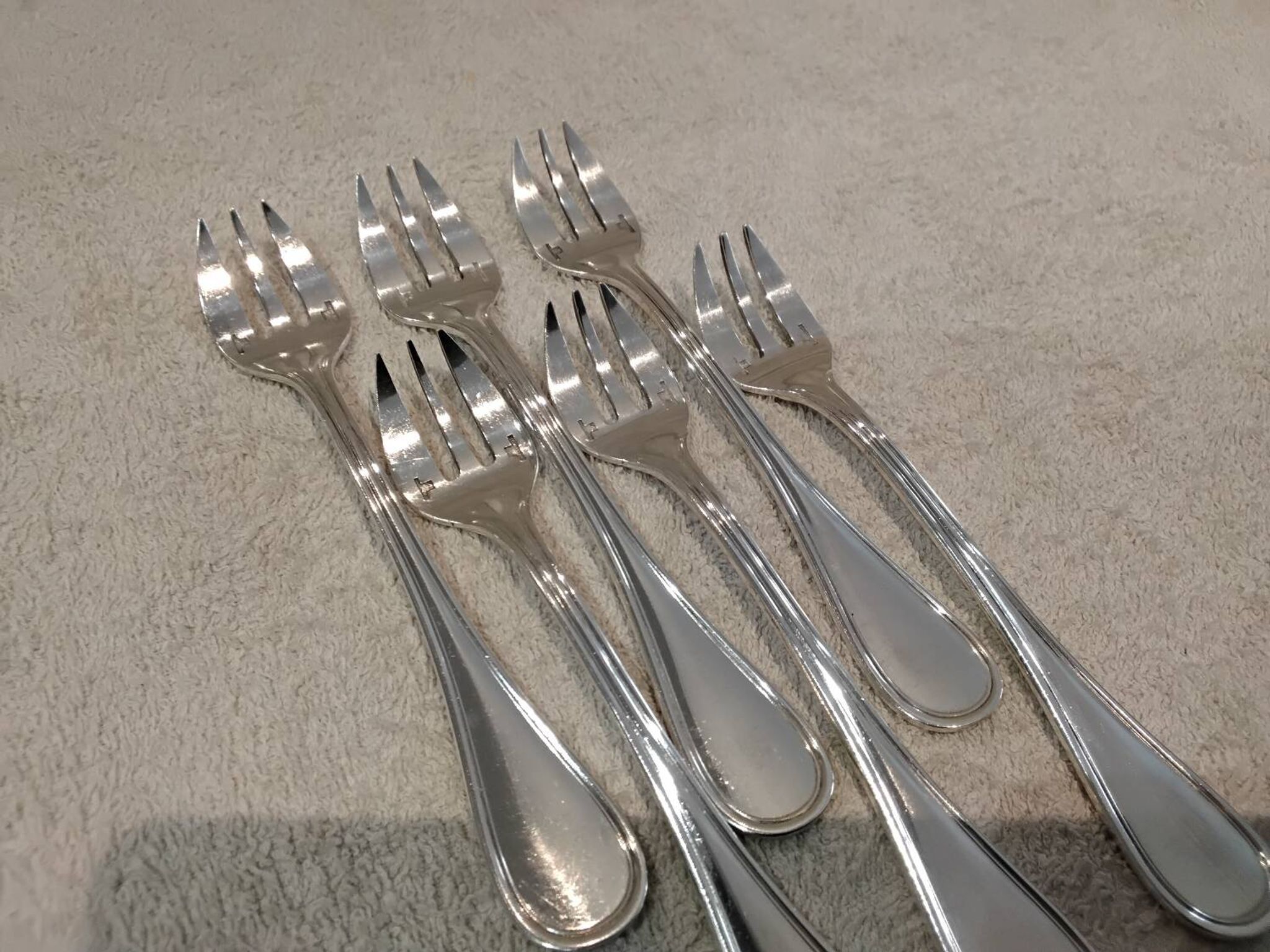 6 silver-plated oyster forks by Christofle, Albi pattern