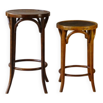 Deux tabourets BAUMANN bistrot assise bois- 1930 -mange debout -