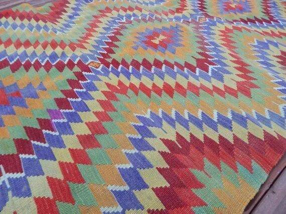Vintage Turkish kilim handwoven 162x285 cm