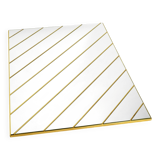 Large, exceptional 1970s brass wall mirror with diagonal mirror strips