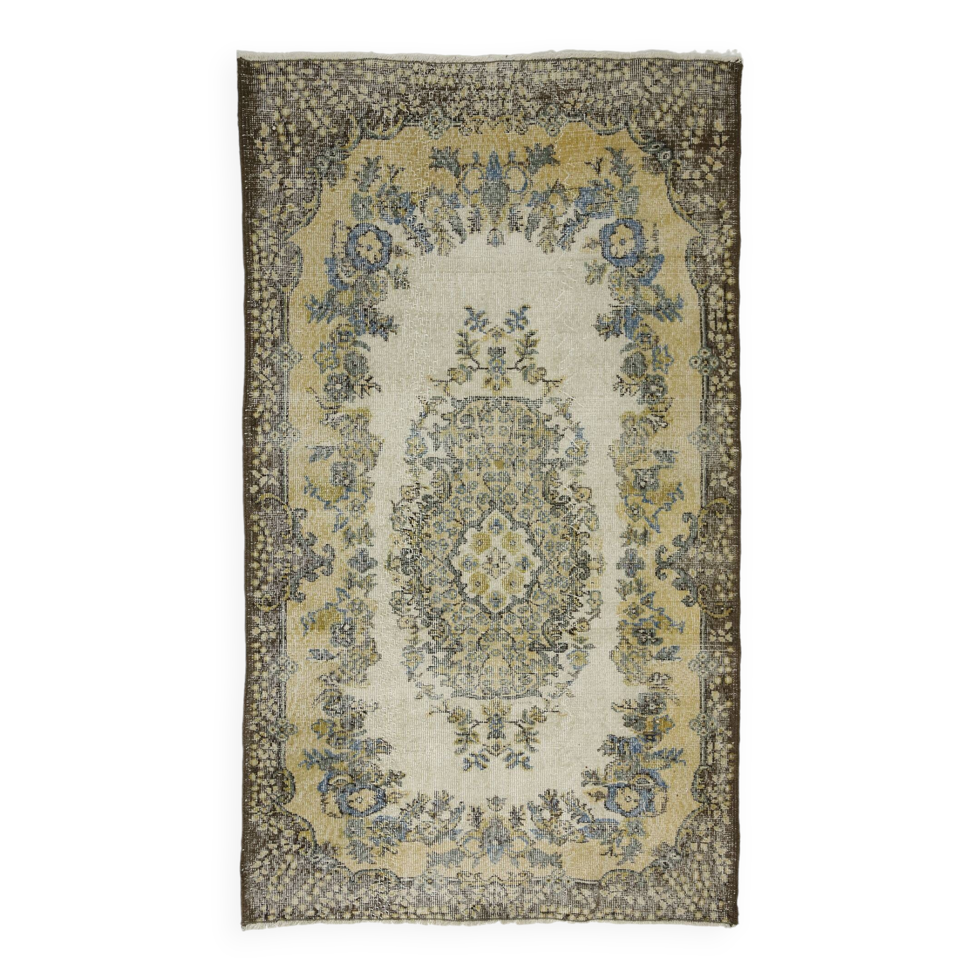 Turkish Anatolian Handmade Vintage Area Rug 200 cm x 126 cm