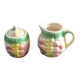 Barbotine milk jug and sugar bowl set - Perfect condition