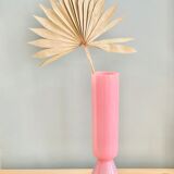 Large vintage vase in pink opaline H40cm