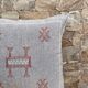Housse de coussin en soie cactus gris : Coussin marocain tissé à la main