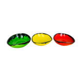 Trio of colorful ramekins 50s, ceramic