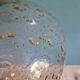 Large vintage glass pendant light, with gold inclusions, 1970.
