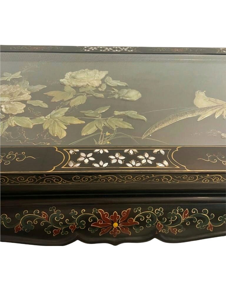 Chinese jade/mother-of-pearl coffee table