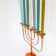 Large vintage brass and elm candelabra, 1940s