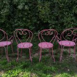 Set 2 fauteuils+2 chaises Fermob fer forgé ancien(ne)s
