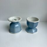 Duo of coquetiers limoges sky blue 50s