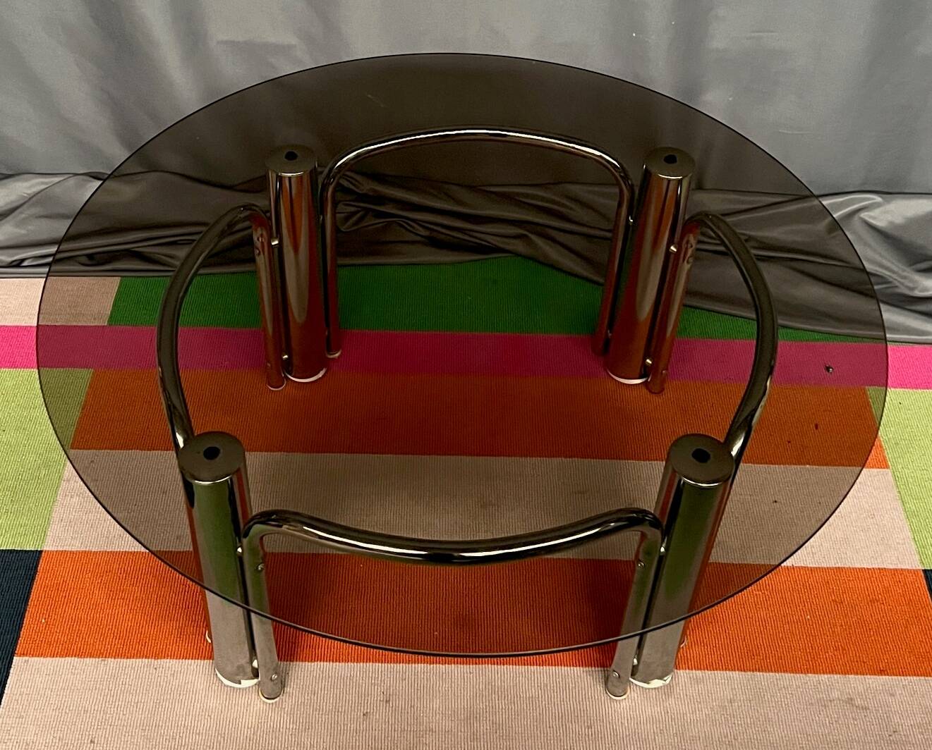 Vintage design coffee table. Chrome.