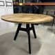 Industrial dining table for 6 to 8 people in mango and cast iron