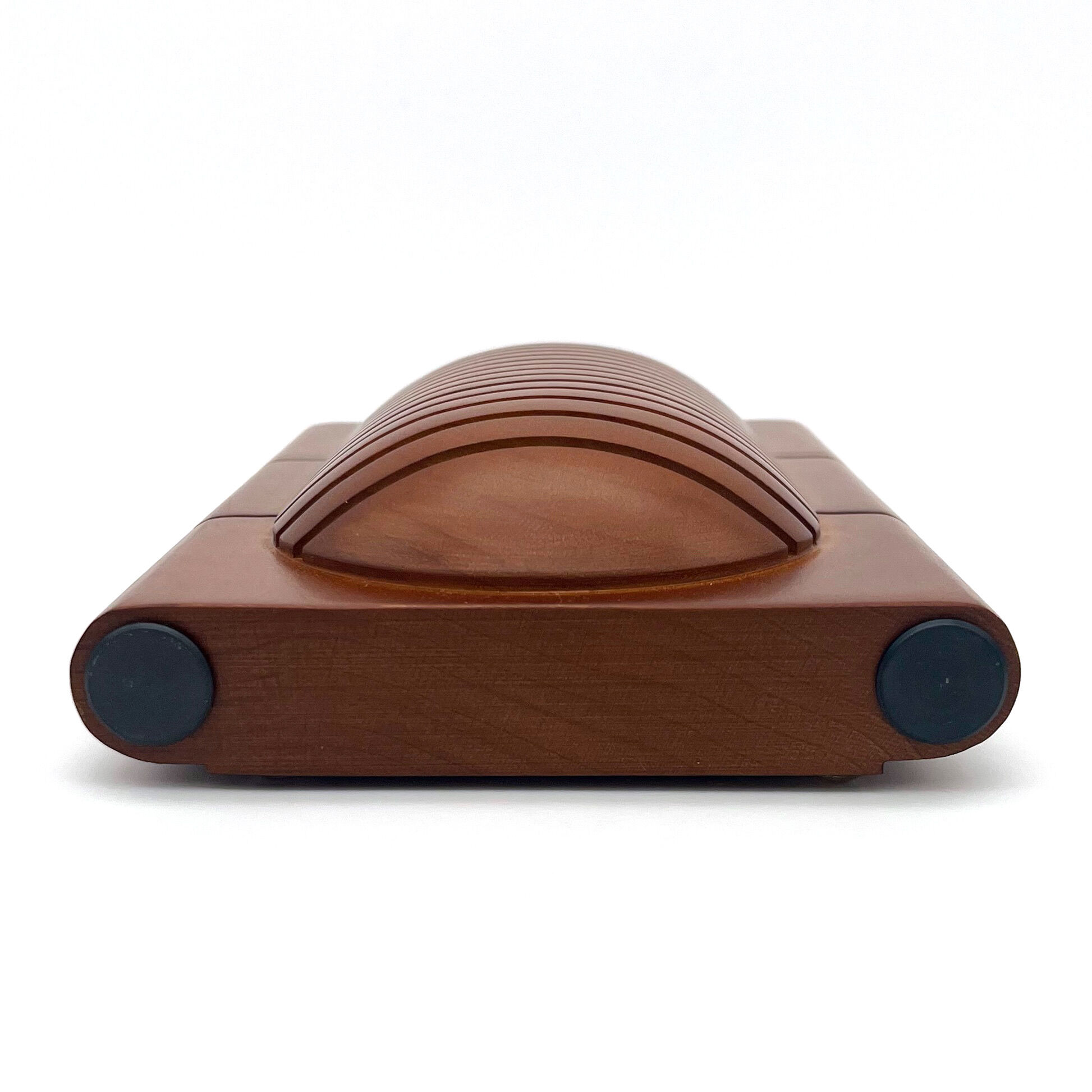 Porte cartes de visites en teck, design Edwood, made in France (circa 1980)