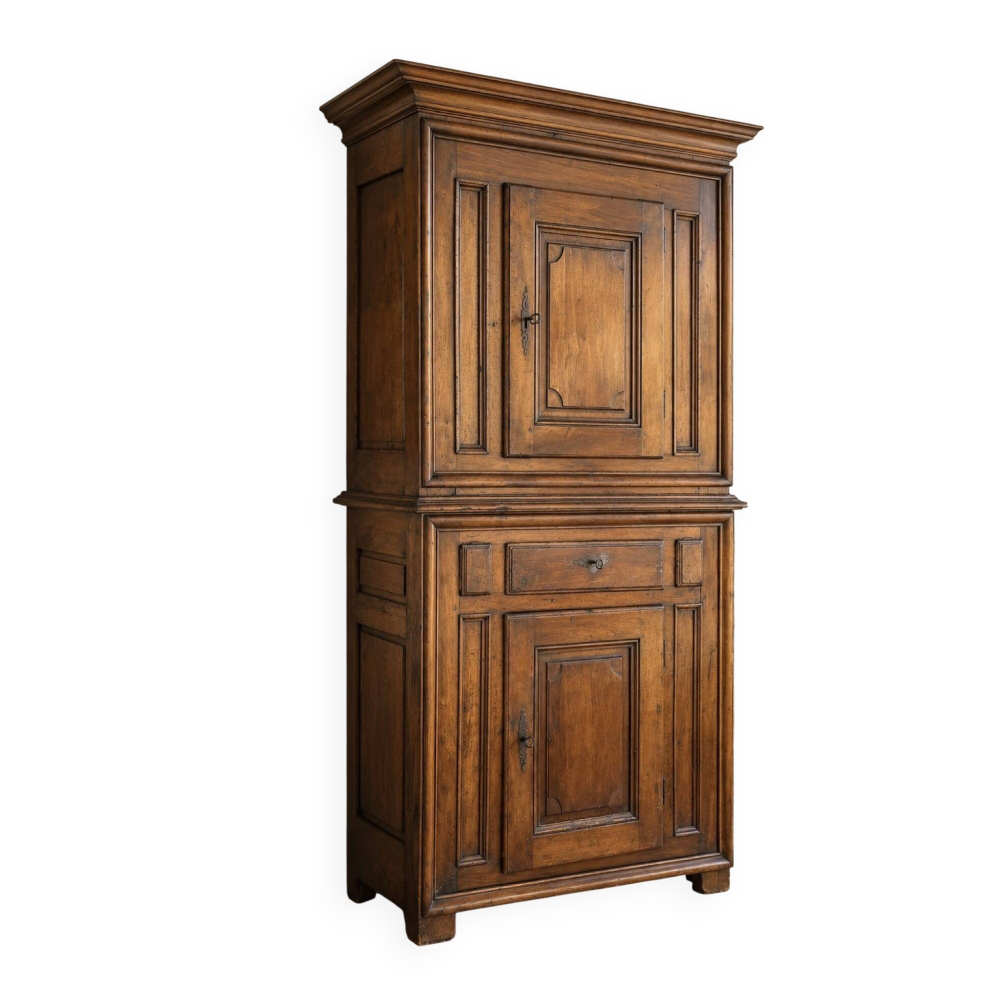 Buffet ancien deux corps en noyer 1800