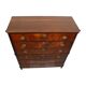 Commode Chiffonnière Ancienne en Acajou Flammé sur Chêne XIXe Siècle