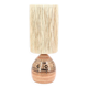 Ceramic lamp by Georges Pelletier, raffia lampshade.