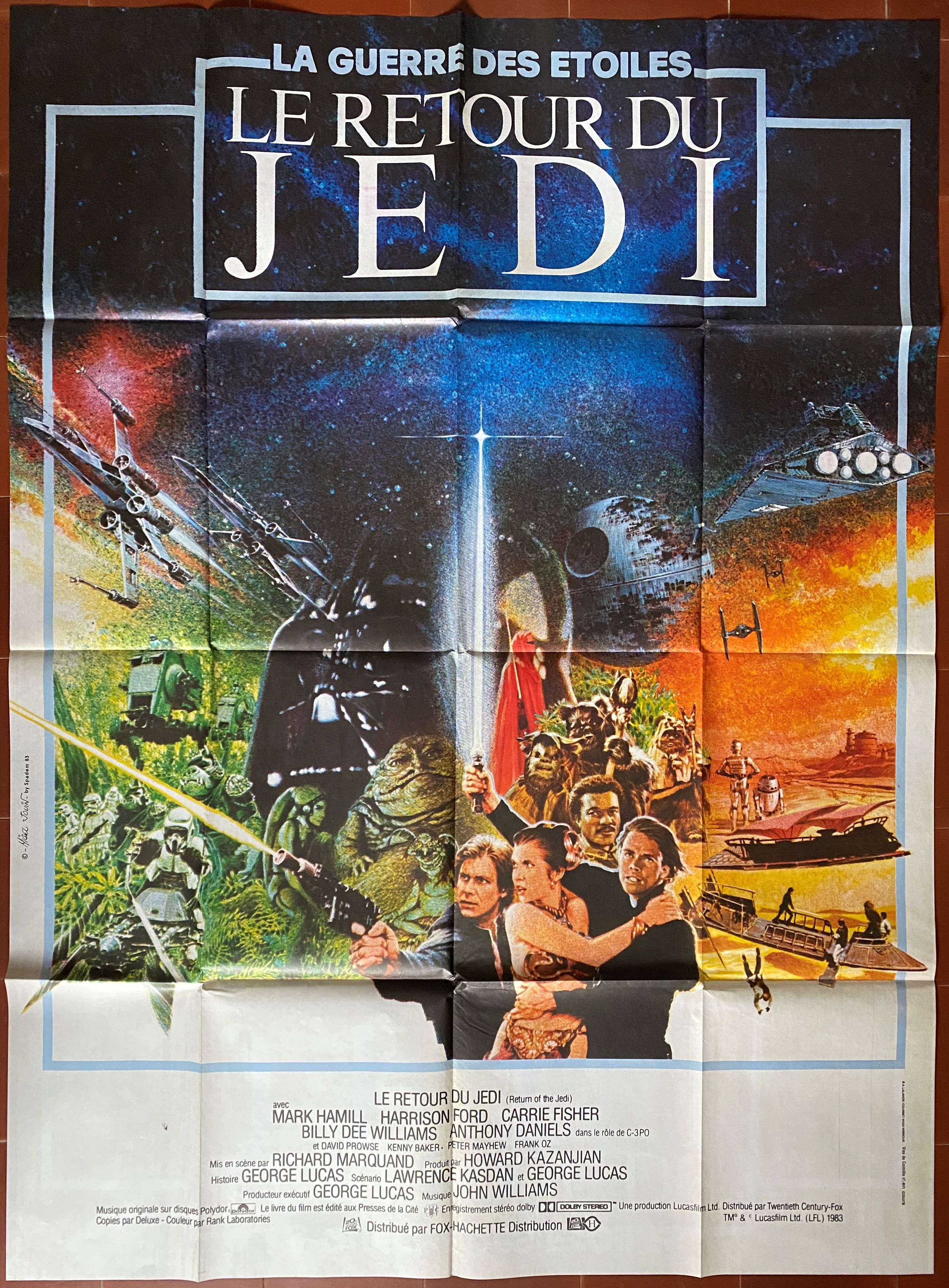 Affiche cinéma originale "Le Retour du Jedi" Star Wars 120x160cm 1983