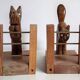 Wooden Bookends "Dog & Cat"