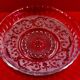 Large glass dish - Decorated with scrolls and lilies