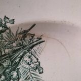 Antique plate from the Saint-Amandinoise pottery factory, Muguet pattern, circa 1900