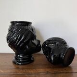2 têtes en verre représentant des Maures