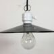 Industrial Blue Enamel Ceiling Light, 1950s