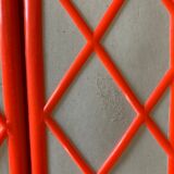 Orange plastic triptych mirror