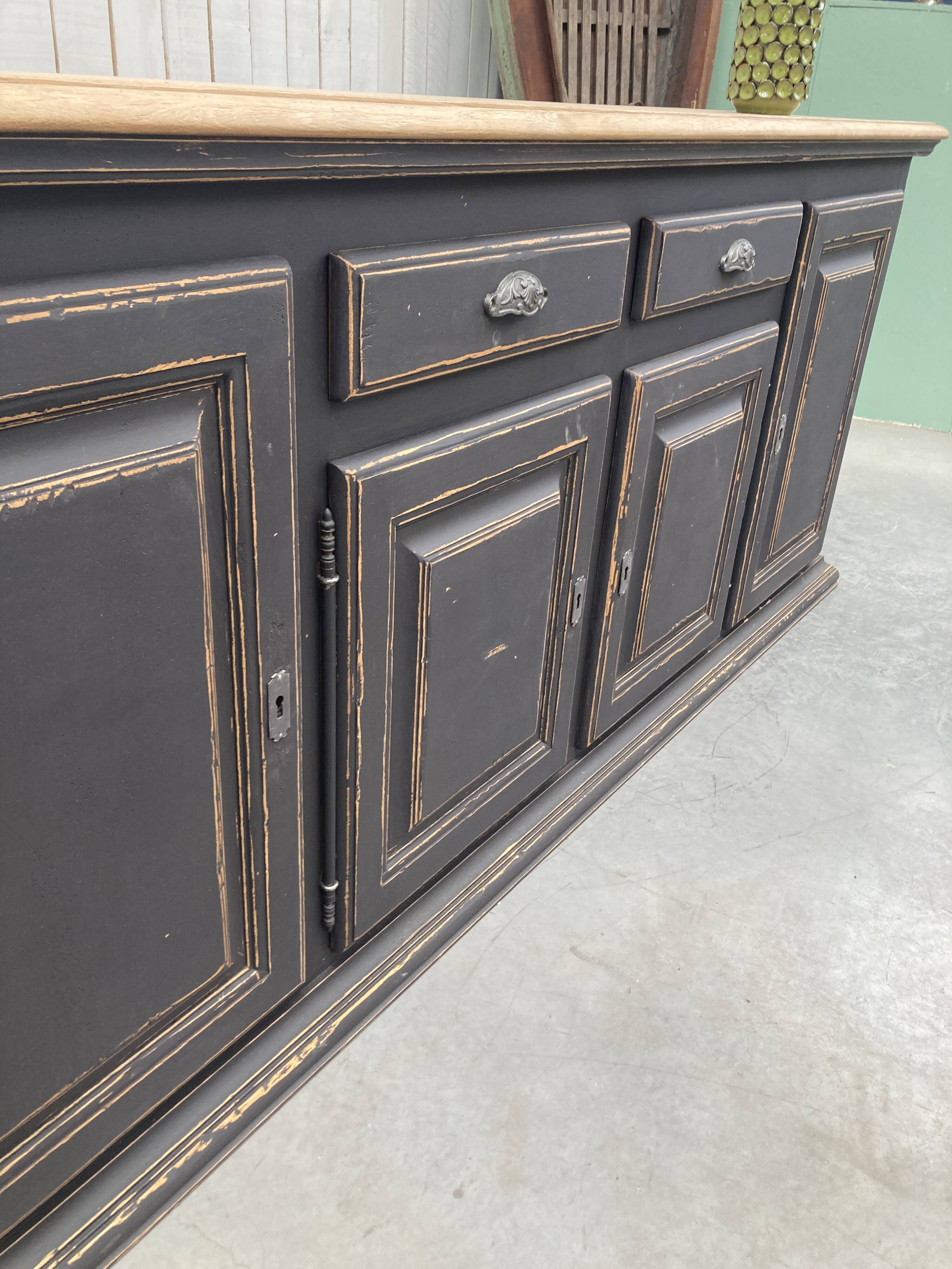 Old cabinet 4 doors 2 drawers in solid oak