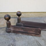 Pair of old cast-and-brass chenets